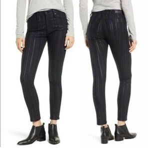 AG Adriano Goldschmied Farrah High Rise Skinny Ankle Metallic Stripe Jeans 26.